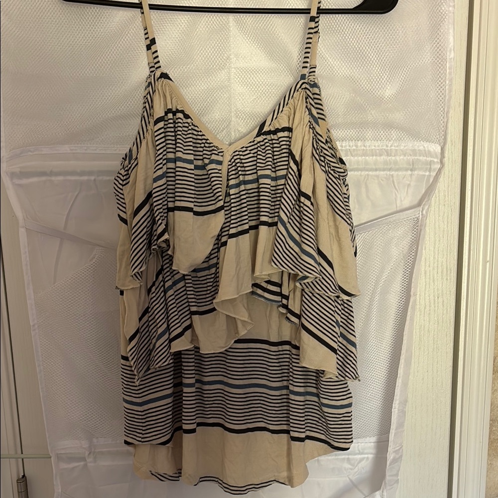 Chaser Tan Tiered Ruffled Camisole